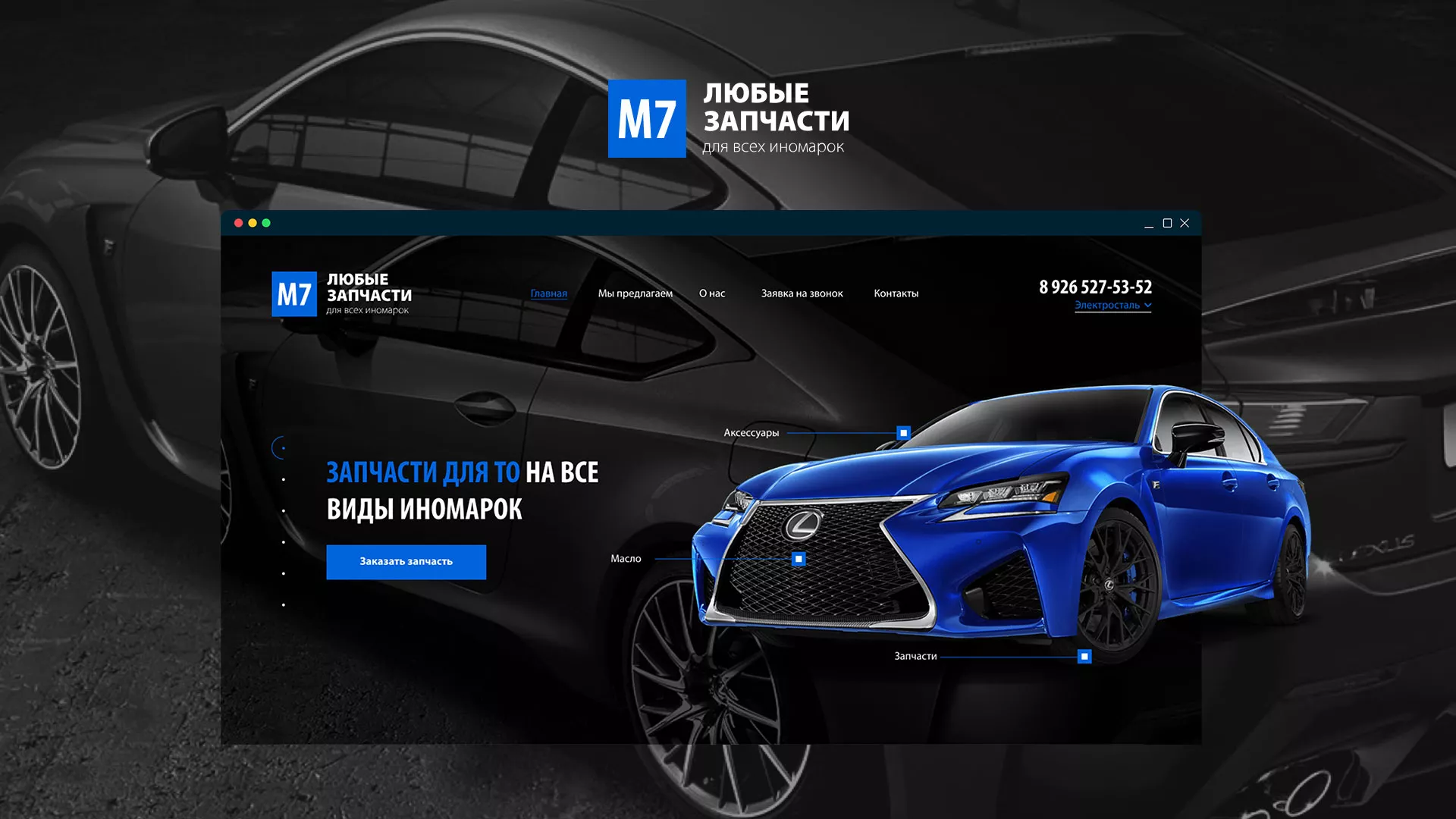 Разработка сайта магазина автозапчастей «М7» в Каргополе