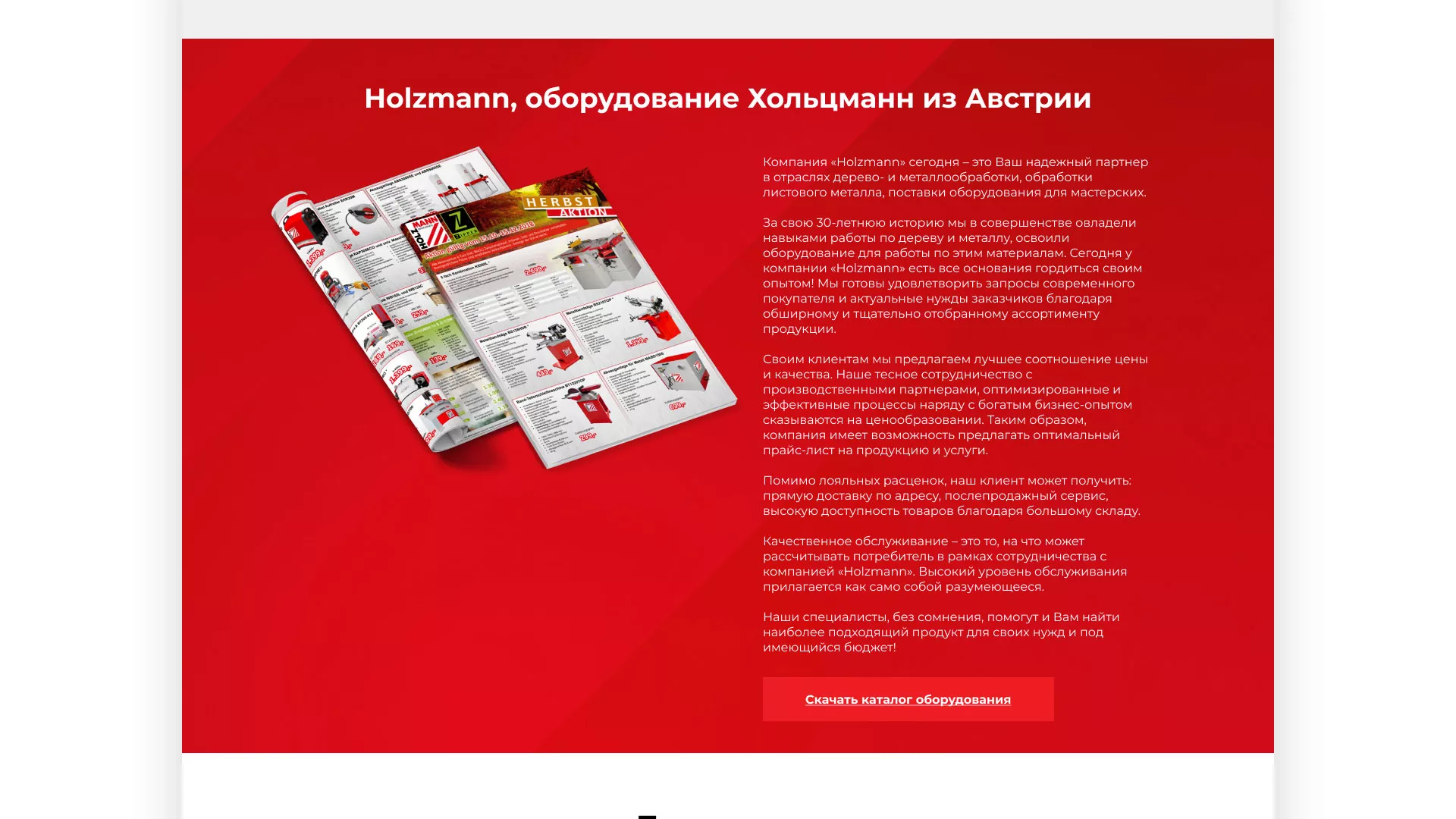Создание сайта компании «HOLZMANN Maschinen GmbH» в Каргополе